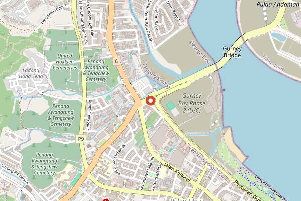 Map showing Yin's Sourdough Bakery & Cafe in Penang