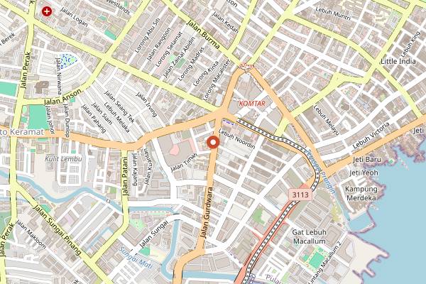 Map showing Good Friends Club in Penang