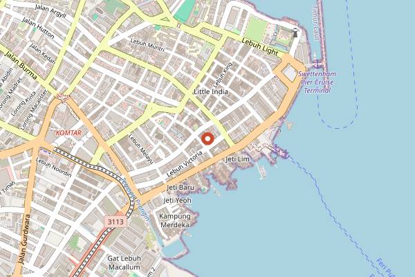 Map showing ChinaHouse in Penang
