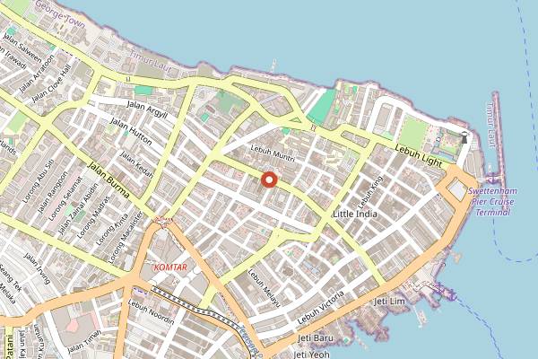 Map showing Goh Thew Chik Hainan Chicken Rice in Penang