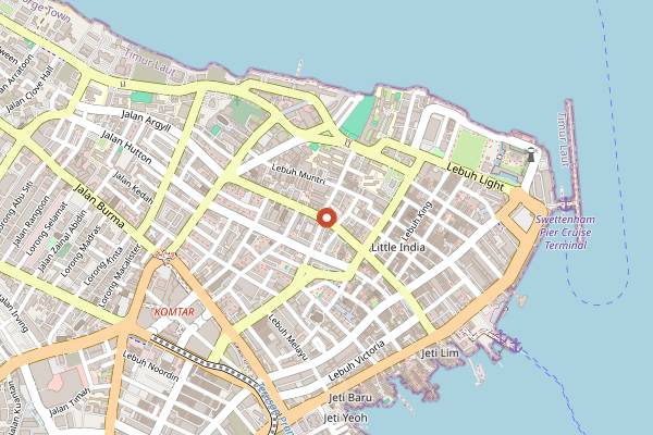 Map showing The Mugshot Cafe in Penang