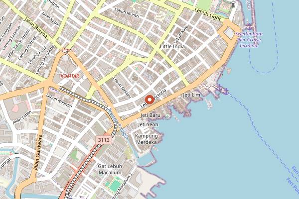Map showing The Warung in Penang