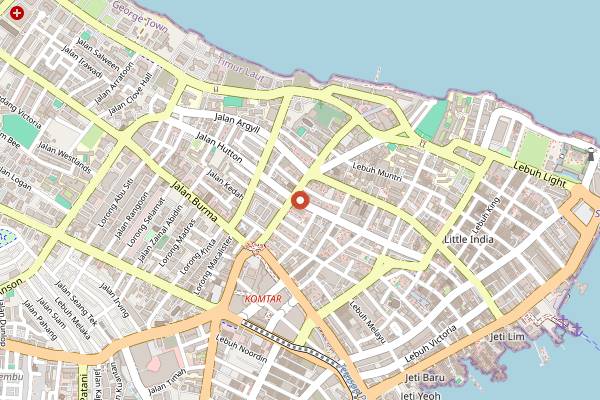 Map showing Toh Soon Cafe in Penang
