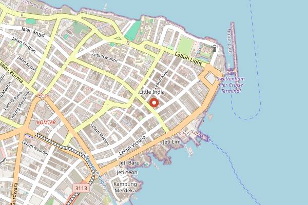 Map showing Bite N Eat Dindigul Biriyani in Penang