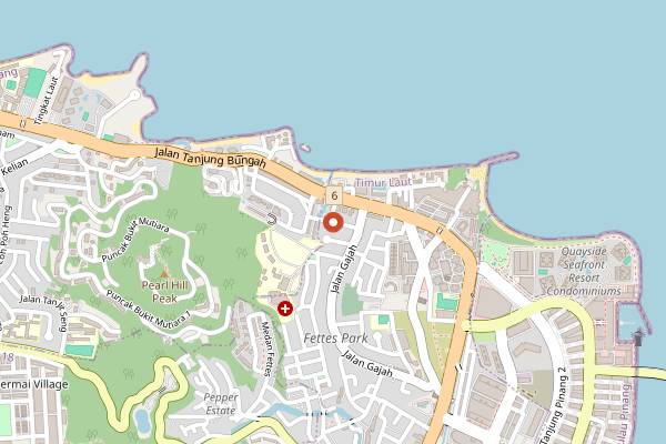 Map showing Fatty Loh Chicken Rice in Penang