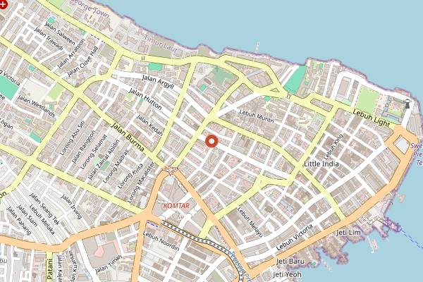 Map showing Hameediyah in Penang