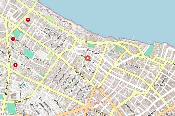 Map showing Laksalicious in Penang