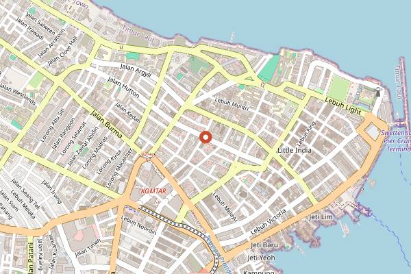 Map showing Tho Yuen in Penang