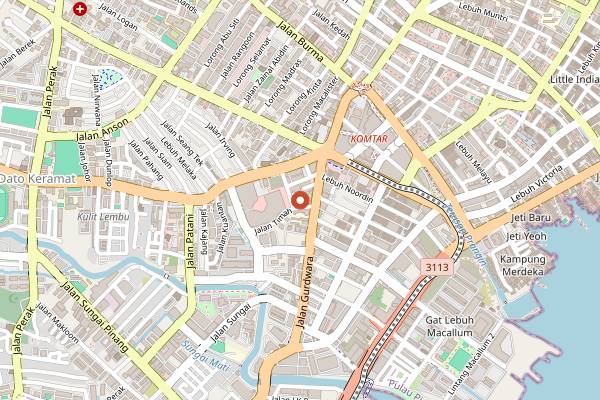 Map showing Au Jardin in Penang
