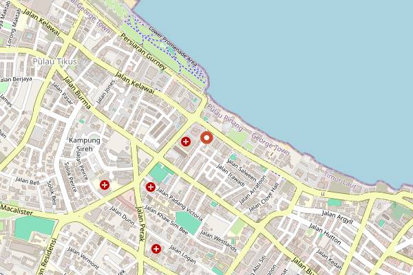 Map showing Blacklinen in Penang