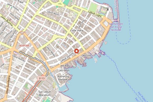 Map showing Curios-City in Penang