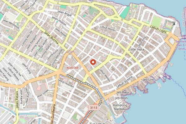 Map showing Campbell Street Market in Penang