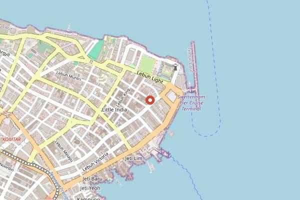 Map showing Auntie Gaik Lean's Old School Eatery in Penang