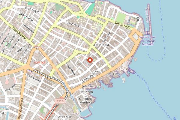 Map showing Bao Teck Tea House in Penang