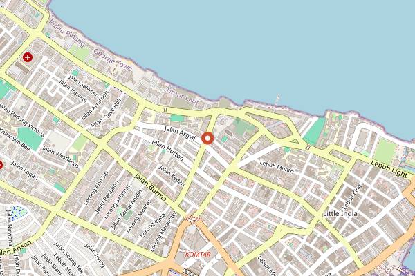 Map showing Bibik's Kitchen in Penang