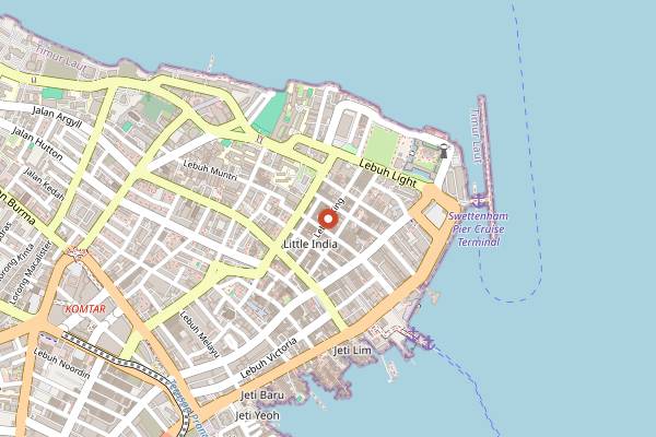 Map showing Jaloux in Penang