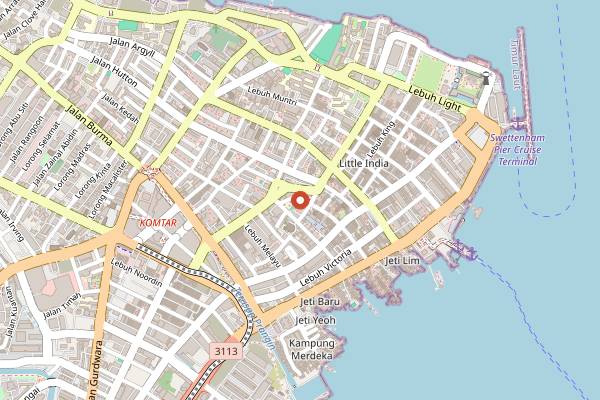 Map showing Jawi House in Penang