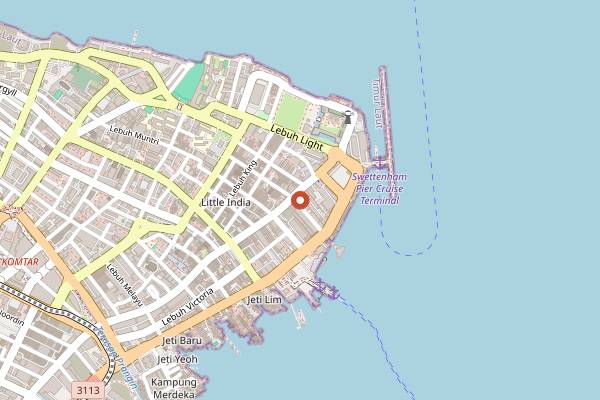 Map showing Peninsula House in Penang