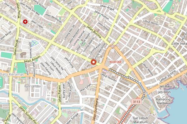 Map showing Richard Rivalee Nyonya Cuisine in Penang