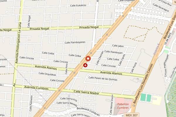 Map showing El Deli in Cancún