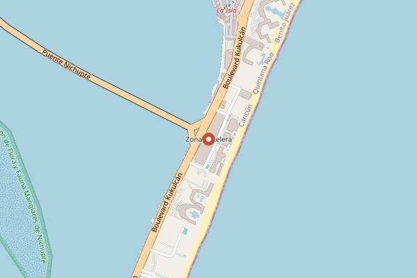 Map showing Tacos Rigo in Cancún