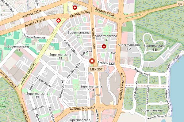 Map showing Café, por Favor in Cancún