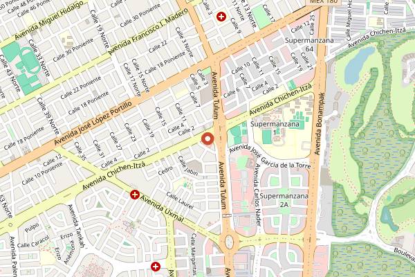 Map showing A Chef's Tour: Avenida Chichén Itzá in Cancún