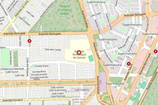 Map showing Los Parejas in Cancún