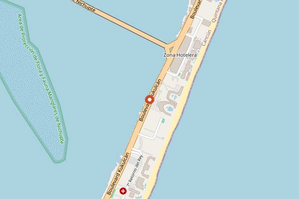 Map showing Bodega Argentina in Cancún