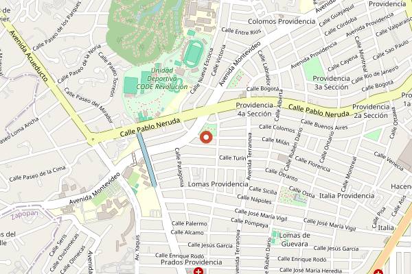 Map showing Saint Michel Providencia in Guadalajara