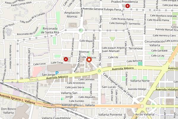 Map showing Amorosocafe in Guadalajara
