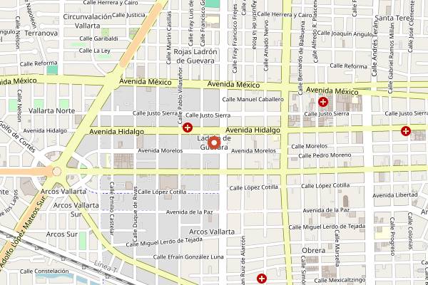 Map showing Barra de Cafe Comala in Guadalajara