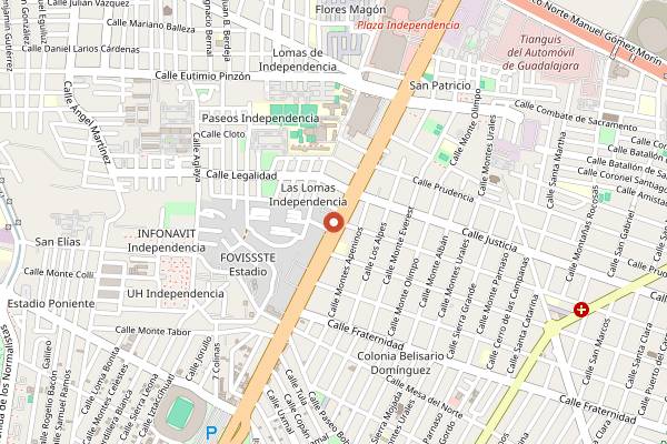 Map showing Cafe La Flor de Cordoba in Guadalajara