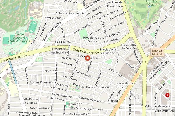 Map showing Matraz Cafe in Guadalajara
