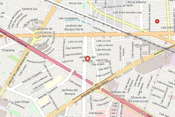 Map showing La Trattoria de Guadalajara in Guadalajara