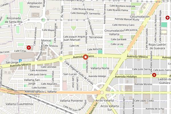 Map showing Alcalde in Guadalajara