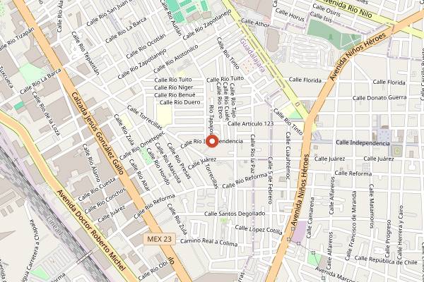 Map showing Casa Fuerte in Guadalajara