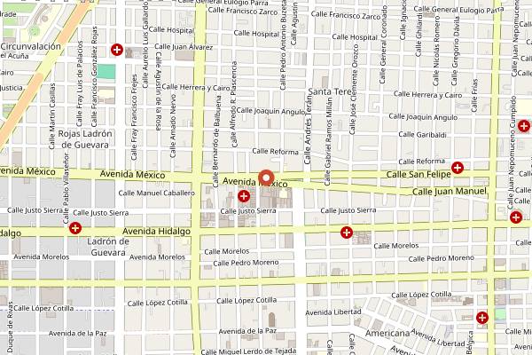 Map showing Tortas Tono in Guadalajara