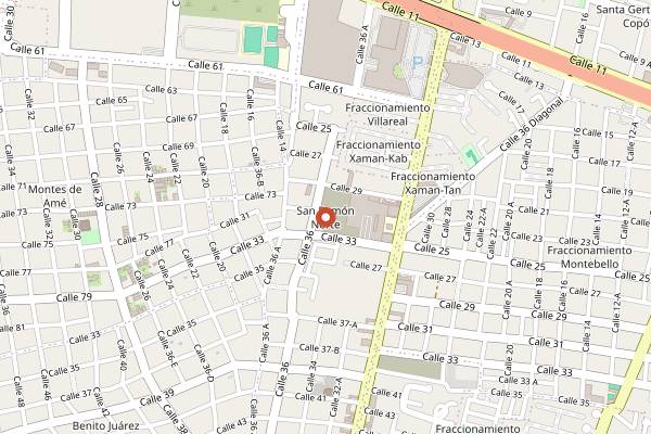 Map showing Cervecería Mastache in Mérida
