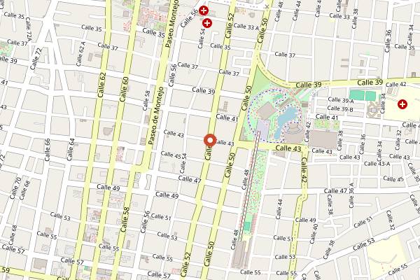 Map showing Cerveza Patito in Mérida