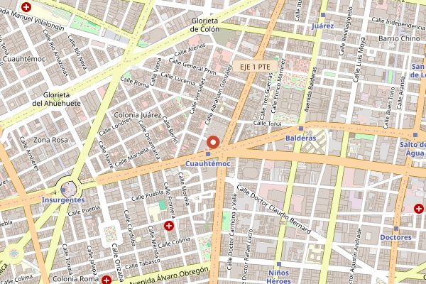 Map showing Hanky Panky in Mexico City