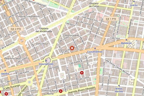 Map showing La No. 10 in Mexico City