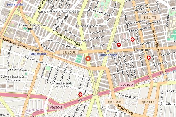Map showing Drunkendog in Mexico City