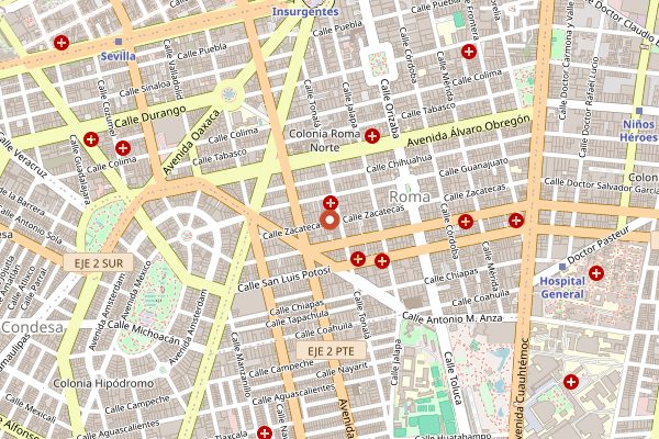 Map showing Lalo! in Mexico City
