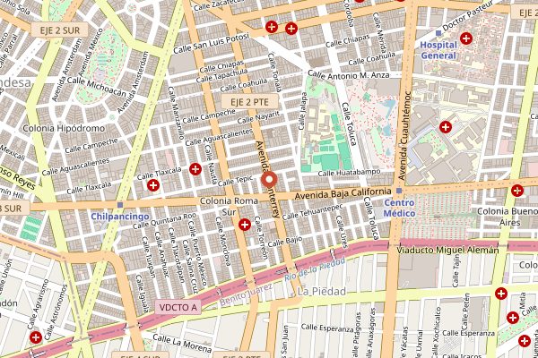 Map showing Cumbe Coffee Roasters in Mexico City