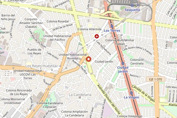Map showing El Tajin in Mexico City