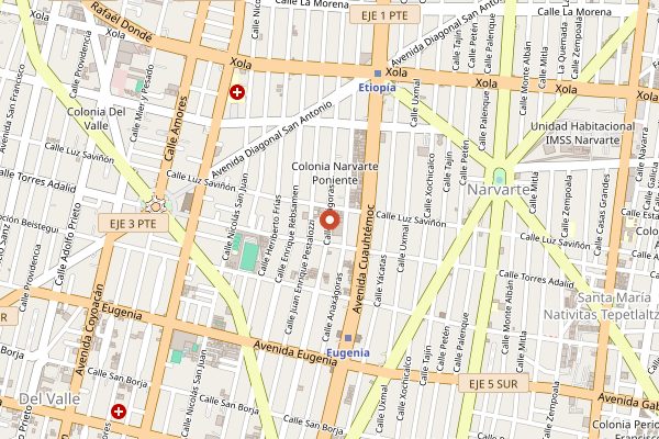 Map showing El Vilsito in Mexico City