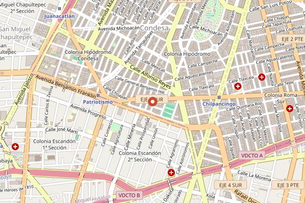 Map showing Felina in Mexico City