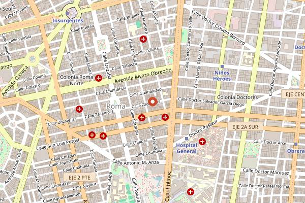 Map showing Foro Indie Rocks! in Mexico City