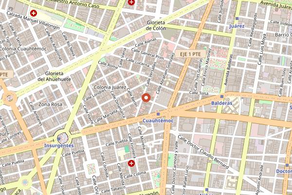 Map showing Hanky Panky in Mexico City